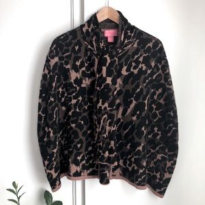 Betsy Johnson Animal Print Sweater Cape